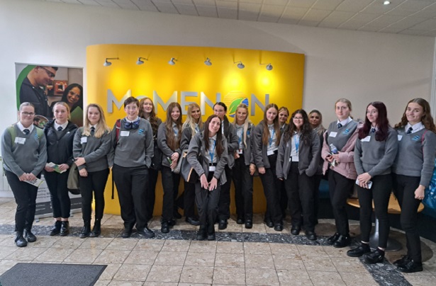Students gathered at a McMenon Girls in Engineering Day