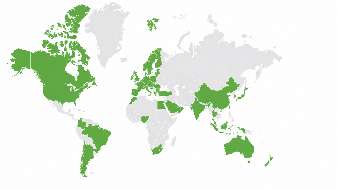 World map highlighting McMenon support countries