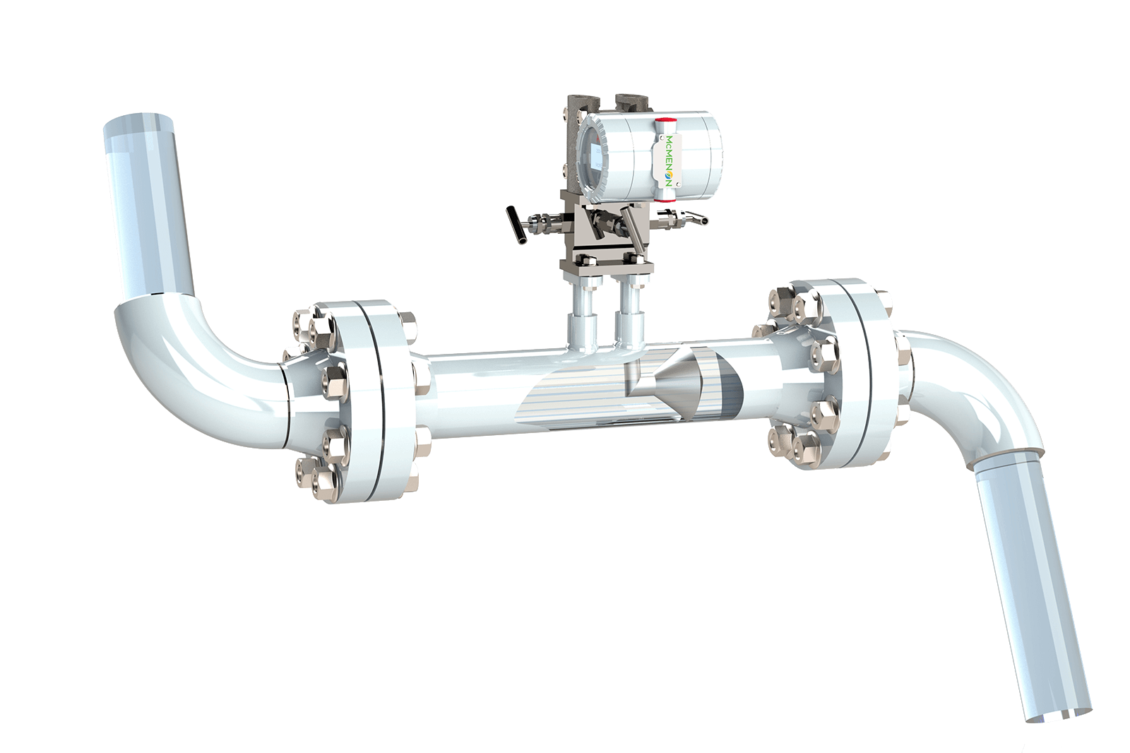 Cone meter flow measurement device