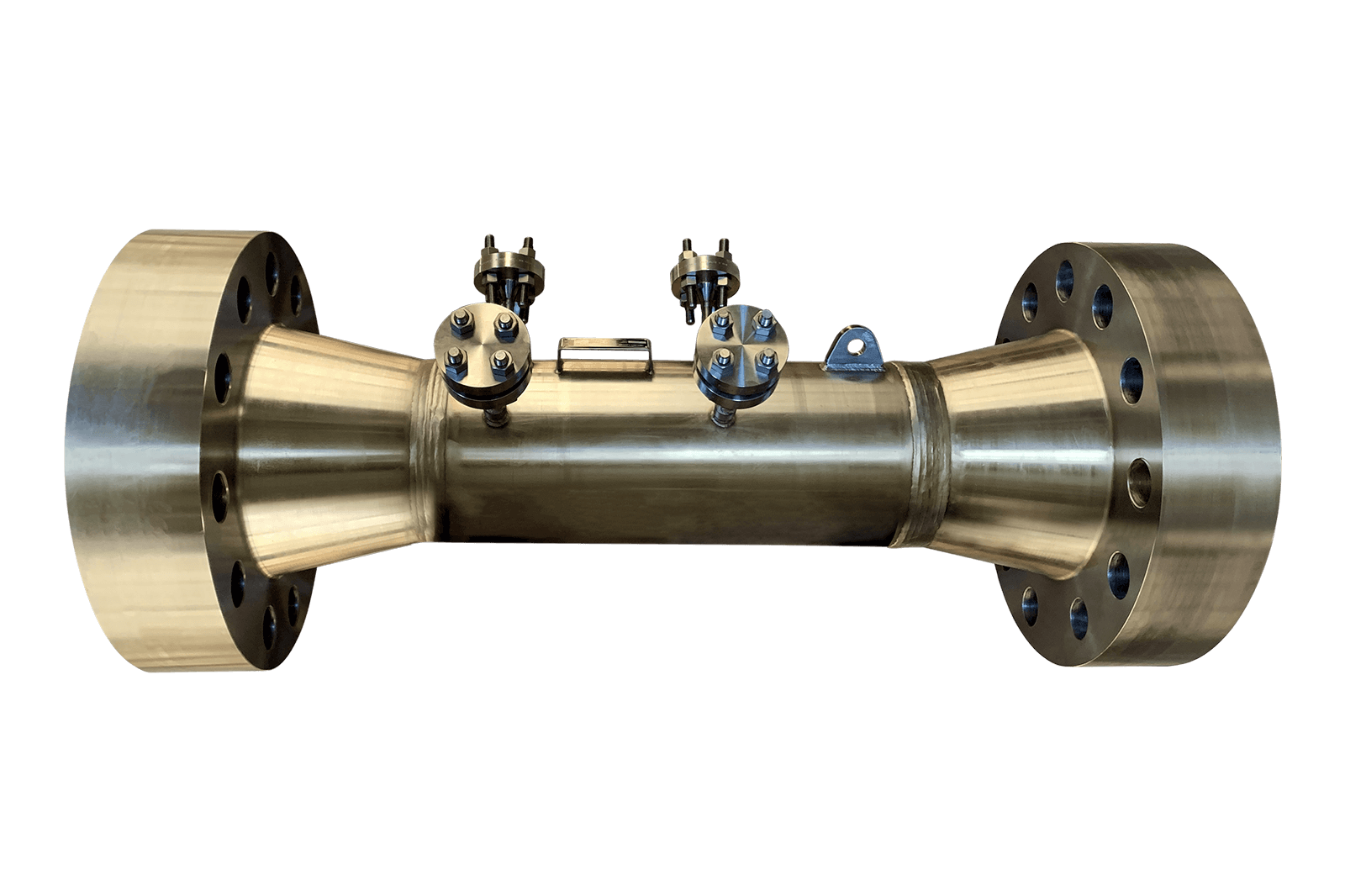 Industrial venturi meter with flanged ends