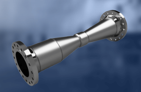 Venturi flow meter with flanged ends